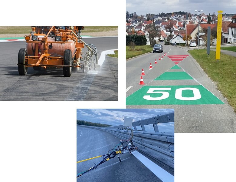 Fahrbahnmarkierung Markierung Collage